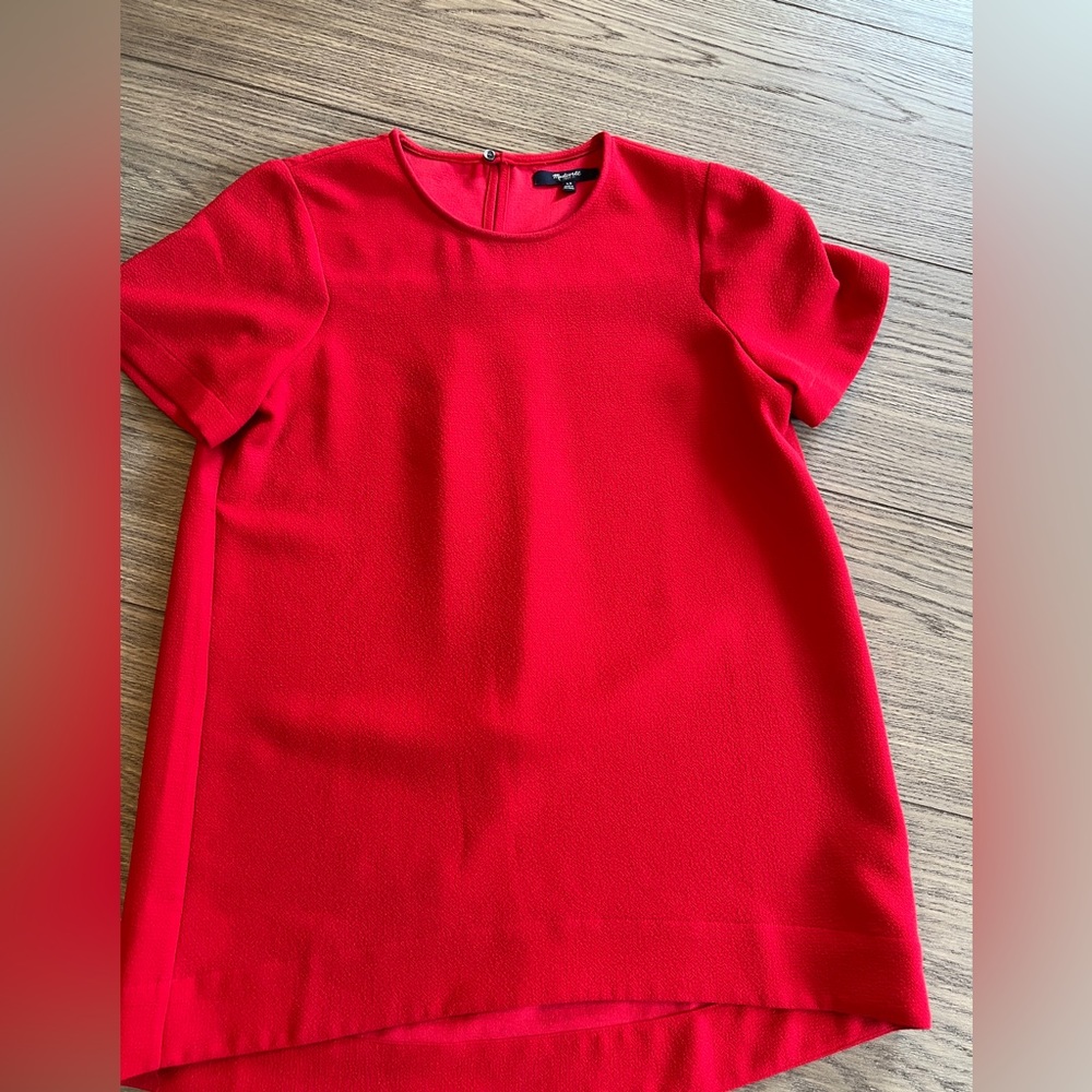 Madewell Red Holiday blouse